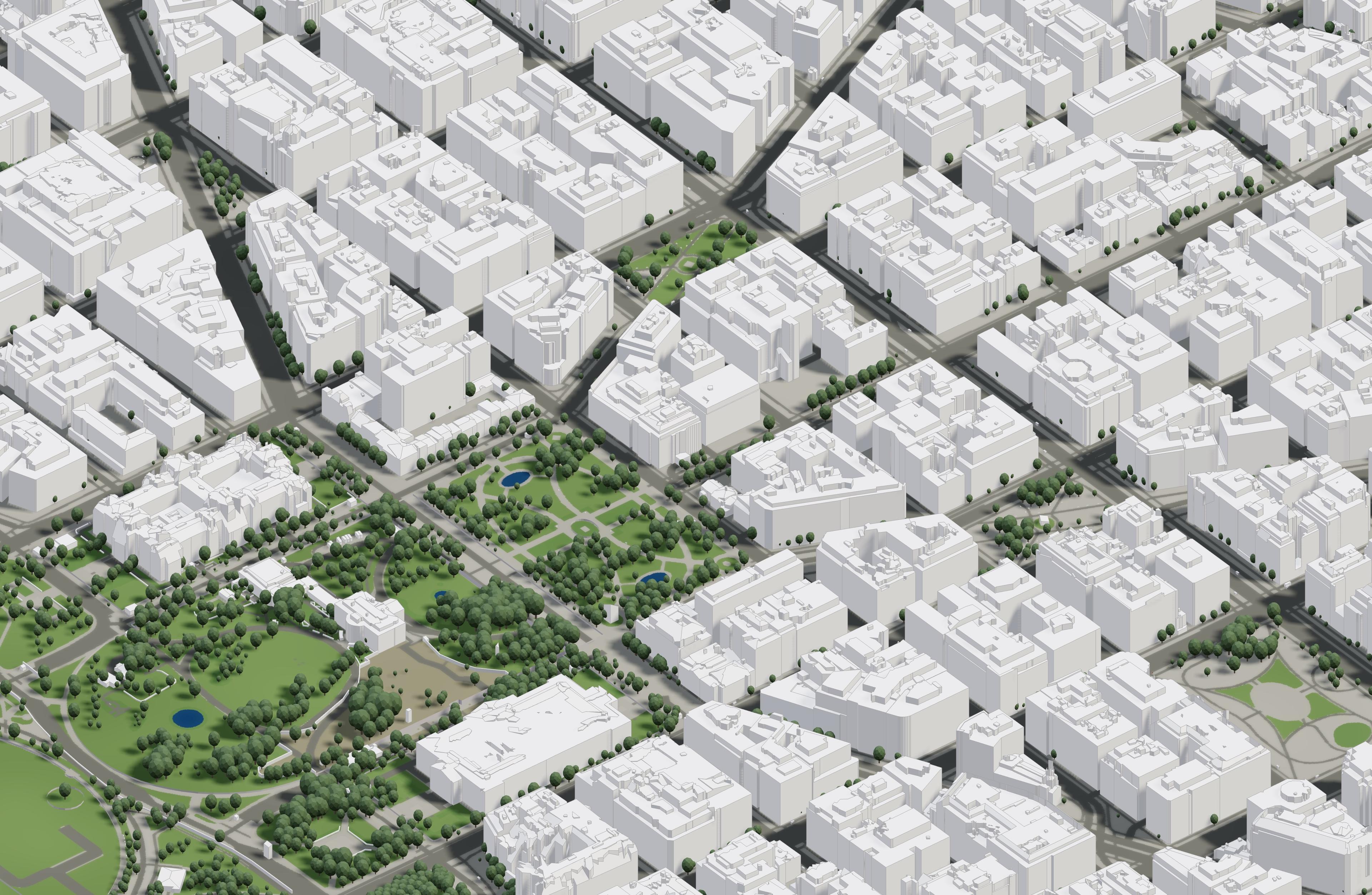 Modèle 3D de ville en haute fidélité issu du futur jeu de données États-Unis de Cityweft
